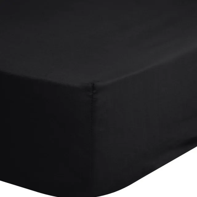 Good Morning hoeslaken effen kleur - 1 persoons 90x220 cm - Zwart - 100% Katoen renforce Black