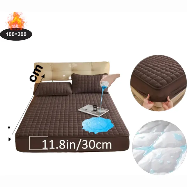 Nivard Waterdicht Hoeslaken - Beddengoed - Fitted Sheet - Bed - Bruin 100x200