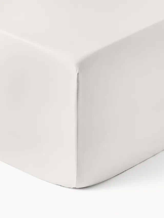 Westwing Collection Divan hoeslaken Premium van katoensatijn Grijs