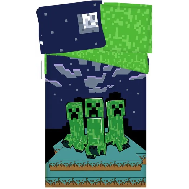 Minecraft Dekbedovertrek Sssleep Tight - Eenpersoons - 140 x 200 + 70 x 90 cm - Katoen Multicolor