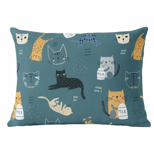 Sleepon_pl Dekoratieve Katoenen Kussensloop 40x60 cm met Kattenprint Multicolor
