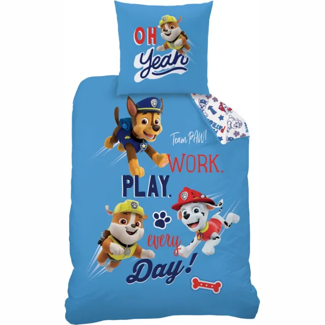 PAW Patrol Dekbedovertrek Team PAW - Eenpersoons - 140 x 200 cm - Katoen Blauw