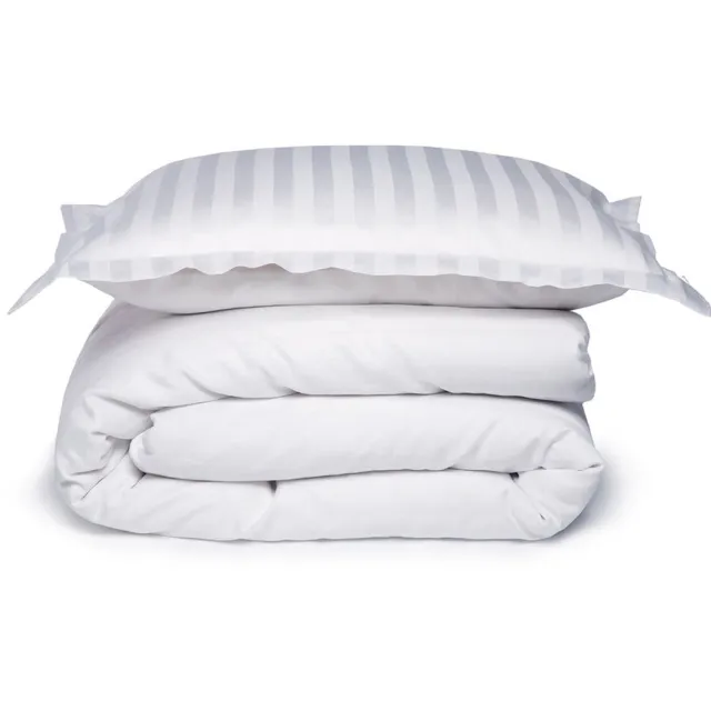 Damai Linea 1-persoons dekbedovertrekset 155x220cm satijn wit + 1 kussensloop 60x70