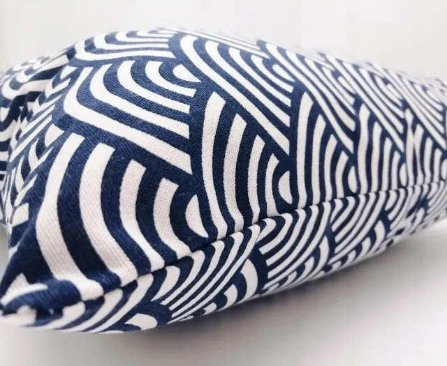 Fashion home Decoratieve Kussensloop 45x45 cm Katoen Linnen - Blauw & Wit