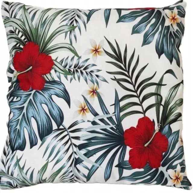 Granda Decoratieve Kussensloep 45x45cm - Jungle Bloesems & Palmblad Multicolor