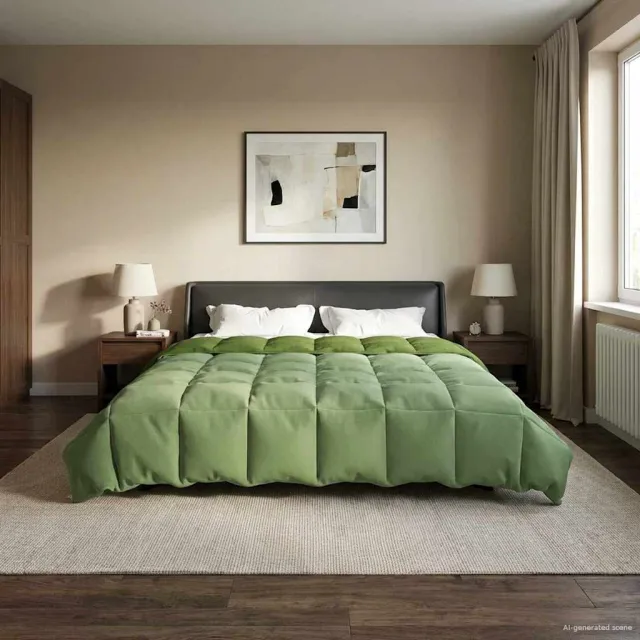 vidaXL Vol jaar dekbed 200 x 240 cm Microfiber (100% polyester) Groen