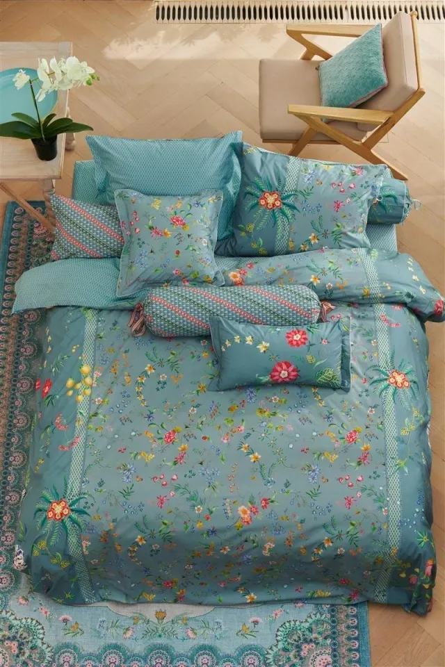 Pip Studio Petites Fleurs dekbedovertrek - Lits-Jumeaux XL - 260x200/220 - Blauw