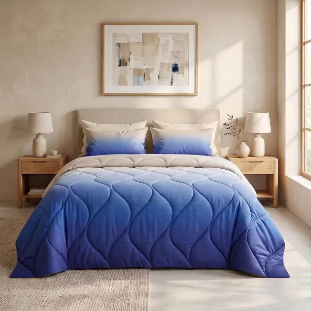 Vantivo® Dekbed 240x220 - 2 Persoons 4 Seizoenen - Wasbaar - Extra Zacht - Wit en Blauw