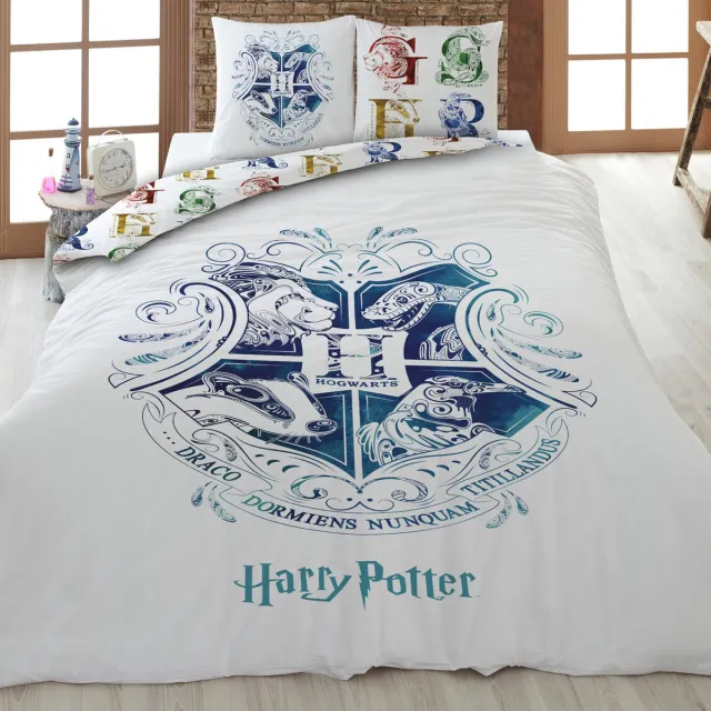 Harry Potter Dekbedovertrek - Eenpersoons - 140 x 200 cm - Katoen Multi Colour