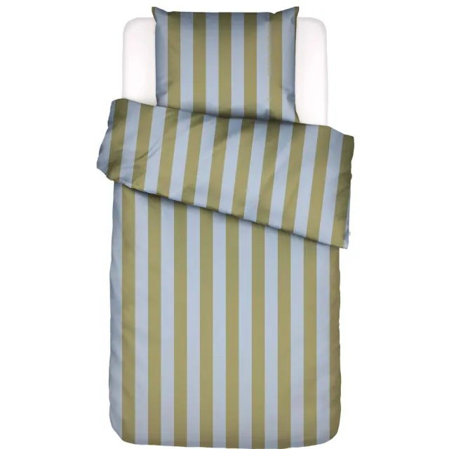 Essenza Minte Stripe katoensatijnen dekbedovertrek cedar green Cedar green - Ice blue