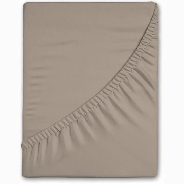 Good Morning hoeslaken effen kleur - 2 persoons 140x200 cm - Zand - 100% Katoen flanel Sand