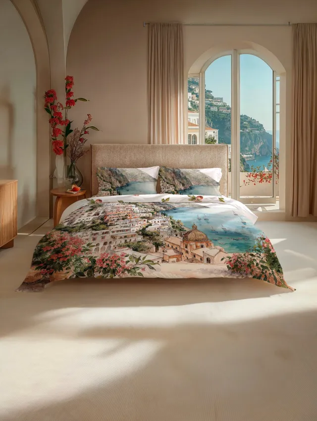 Heckettlane Dekbedovertrek Katoen Livia - Multi - 100% Katoen - Stad - Dekbedovertrek - Positano Livia Multi