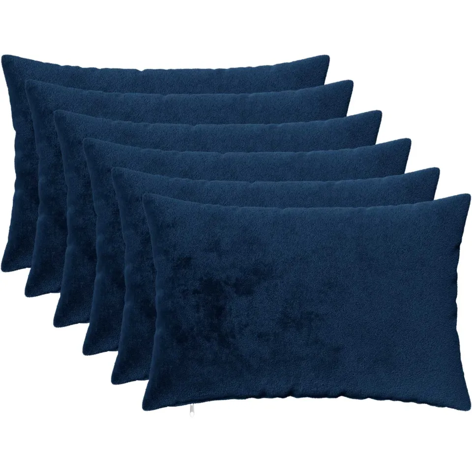 vidaXL Kussensloop 6 st HEERLEN Marineblauw 50 x 80 cm Flanel