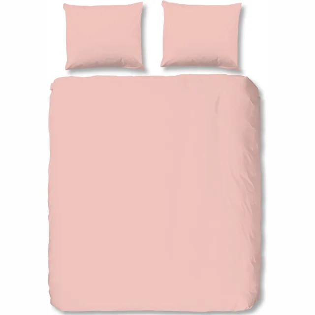 Cheqo Satijnen Dekbedovertrek - 240x220cm - Tweepersoons - Lits Jumeaux - Inclusief Kussenslopen - 100% Zacht Katoen Satijn - Roze. licht NTBB