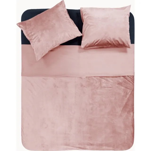 Y-not® Y-NOT - Dekbedovertrek - Velvet Met Bies Soft Pink - 1 Persoons - Zacht Roze