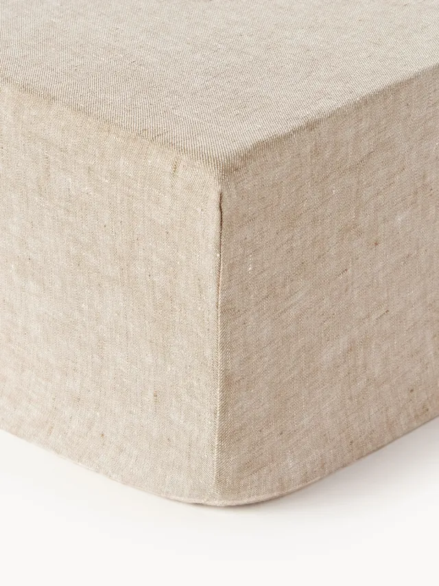 Westwing Collection Boxspring hoeslaken Linna, linnen Beige