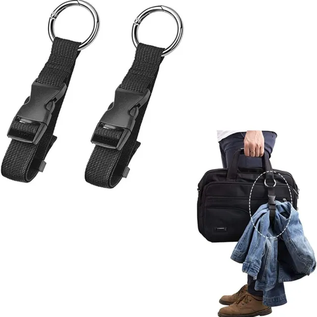 Famanu Set van 2 draagriemen voor jas of koffer, antislip en compact – Zwart