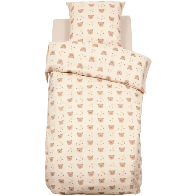 Atmosphera Kids Billie Dekbedovertrek set met 1 kussensloop 140x200cm/65x65cm beer Beige