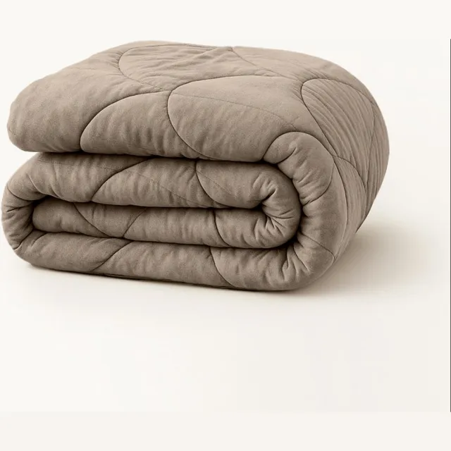 Y-not® YNOT Dreambed - Velvet Taupe/Grey - 200x200 - Tweepersoonsdekbed - Dekbed Zonder Overtrek - Wasbaar Hoesloos Dekbed - 30 dagen proefslapen - Dekbed met vaste overtrek