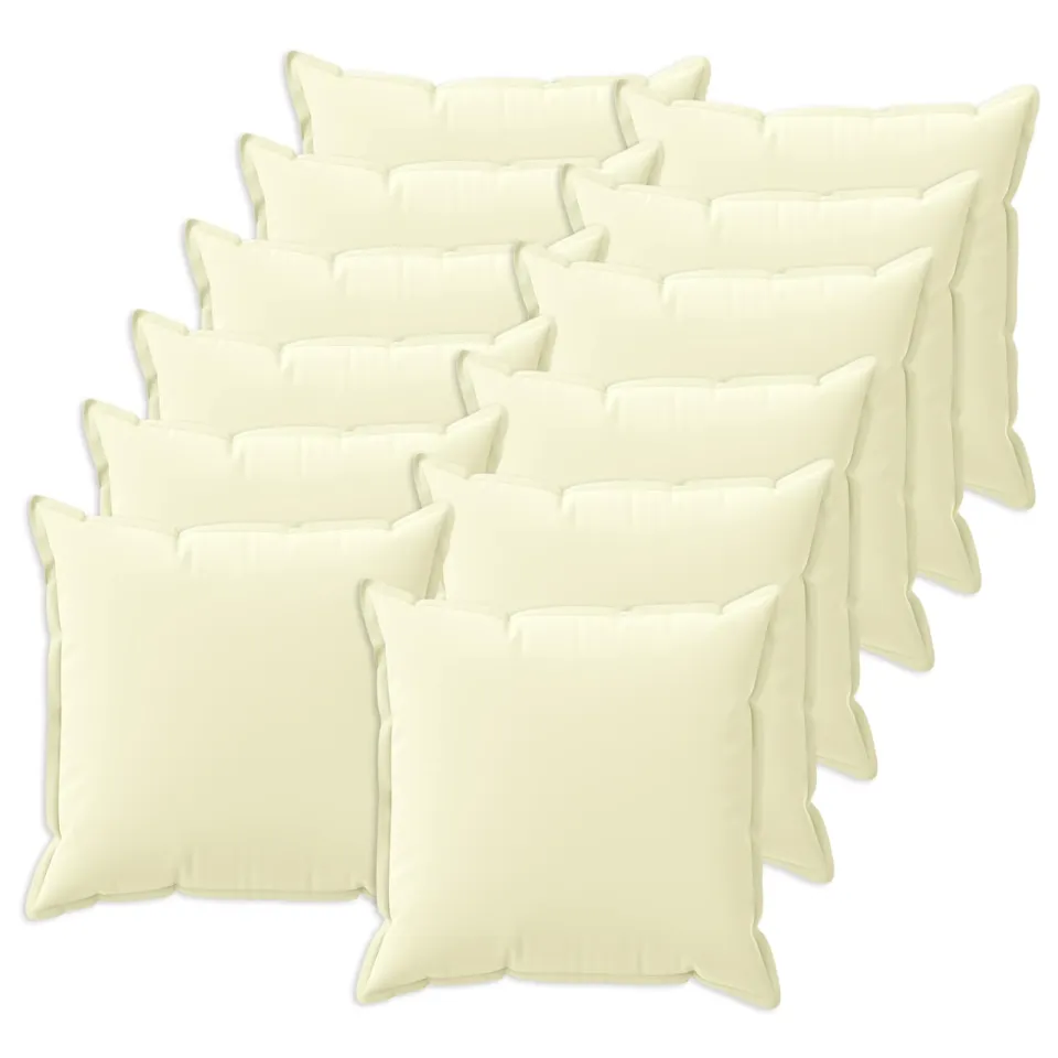 vidaXL Kussensloop 12 st HOUTEN Crèmekleurig 45 x 45 cm Polyester, foto 3
