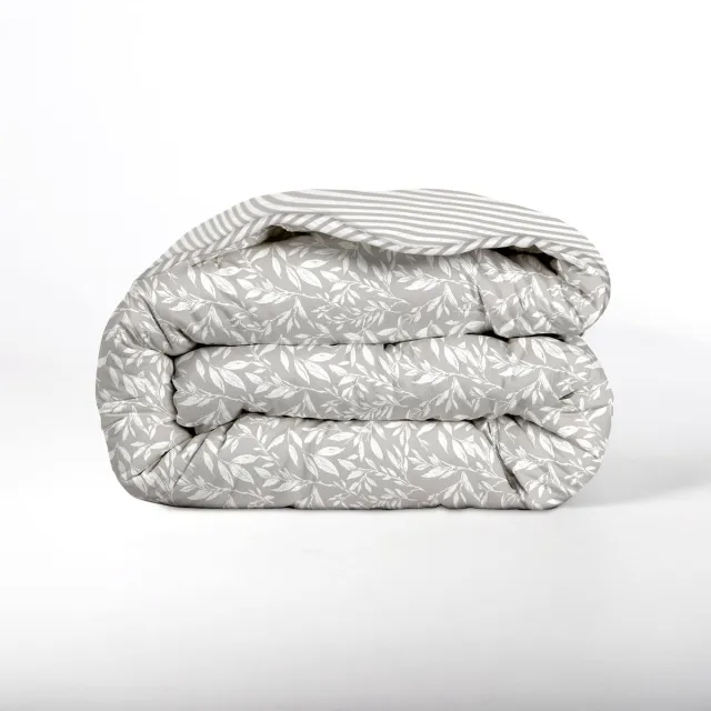 decoware Easy dekbed en overtrek in 1 - Grey Leafs - 300gsm - 240x200 cm Meerkleurig