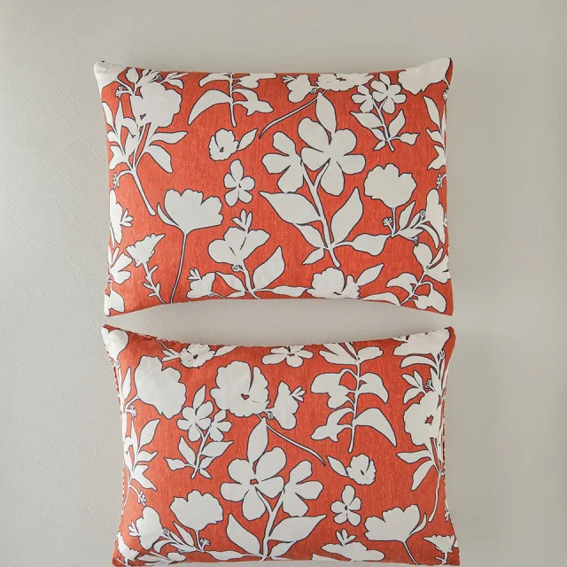 English Home Bohemian Flora- 2x Kussenslopen - Soft Cotton - 50x70 cm - Roodbruin/Terracota