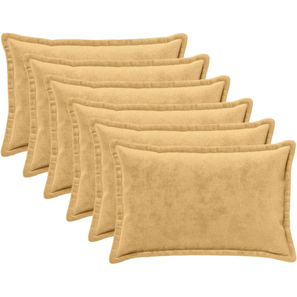 vidaXL Kussensloop 6 st HOUTEN Taupe 50 x 70 cm Flanel, foto 3