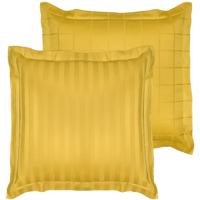 De Witte Lietaer Kussensloop Zygo Ochre - 63 x 63 cm - Geel - Katoen Satijn