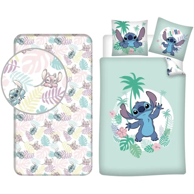 Lilo & Stitch slaapkamerset; dekbedovertrek en hoeslaken Dekbedset