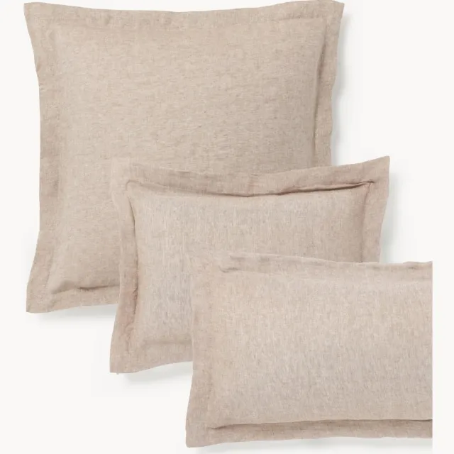 Westwing Collection Linnen kussenhoes Linna met bies Roze