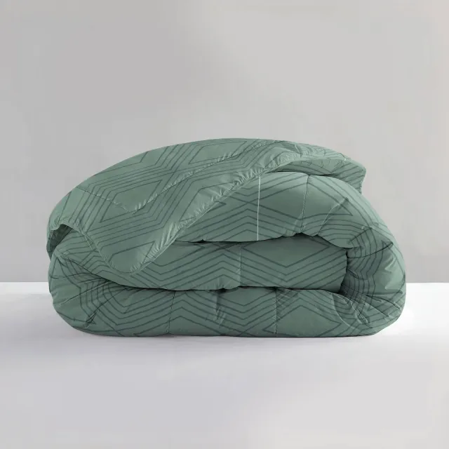 Sleeptime dekbed zonder overtrek met kussensloop Lazy wasbaar - donkergroen groen print