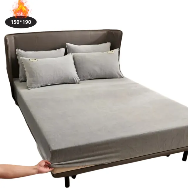 Livano Effen Hoeslaken - Beddengoed - Fitted Sheet - Bed - Slaapkamer - Zilvergrijs 152x203