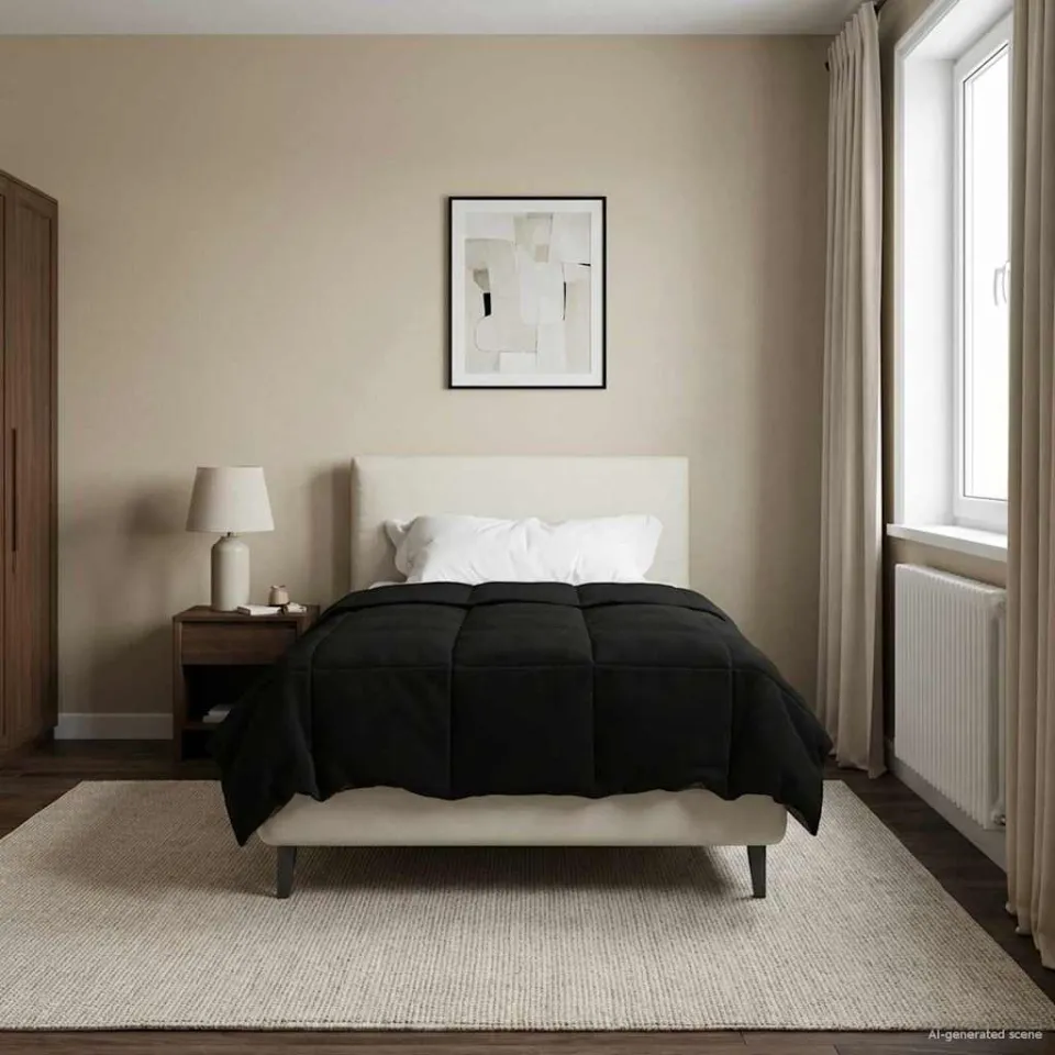 vidaXL Winter Dekbed 135 x 220 cm Winter Microfiber (100% polyester) zwart, foto 4