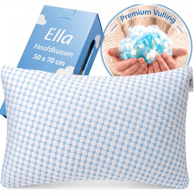 Ella Hoofdkussen Memory Foam - Kussen 50x70 CM - Afstelbaar Traagschuim voor Rug , buik- en zijslaper - Ergonomisch en Orthopedisch: Vermindert Nekklachten Wit