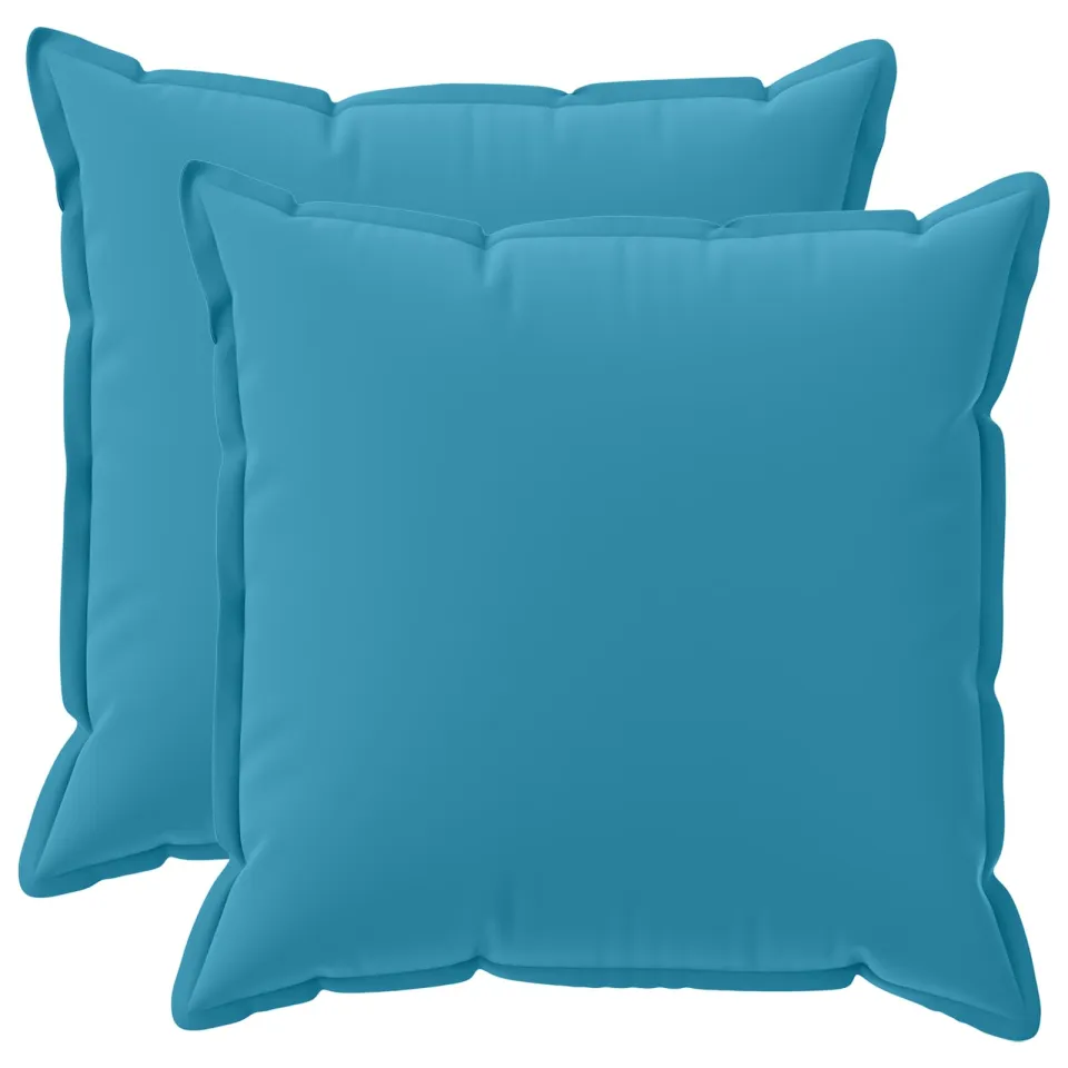 vidaXL Kussensloop 2 st HOUTEN Lichtblauw 80 x 80 cm Polyester blauw, foto 3