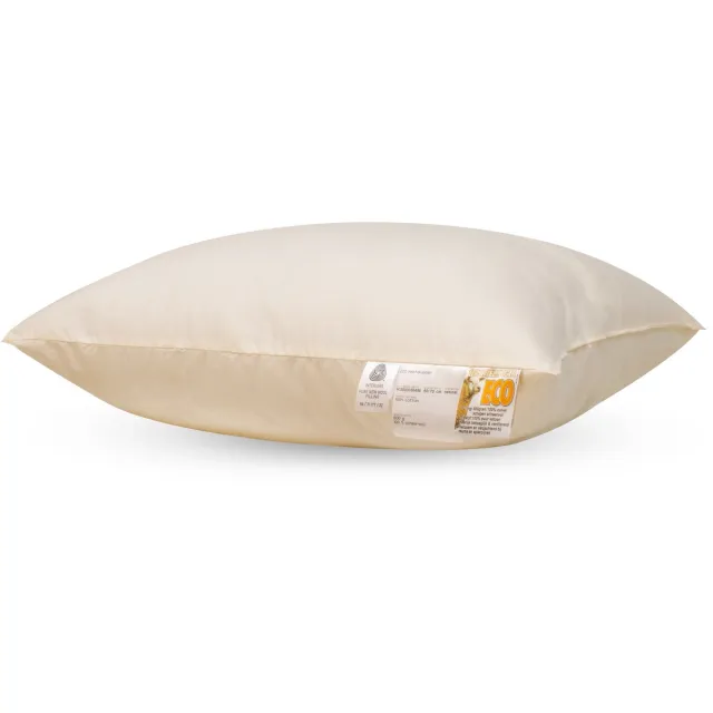 Terschellinger Wolweelde Tershellinger Eco Wollen Hoofdkussen - IWS Gecertificeerd Zuiver scheer wollen kussen - Zacht/Medium 100% natuurlijk hoofdkussen - soepele ondersteuning - gemiddelde slaper - 60x70cm Creme