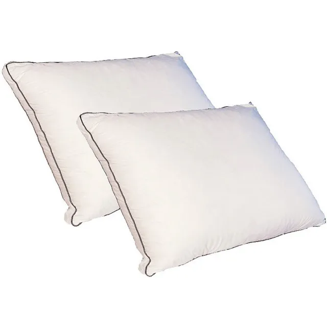 Vente-unique Set van 2 hoofdkussens met donsgevoel in katoenperkal 91 draden/cm² 50 x 70 cm - 700 g - Wit - AUXENCE