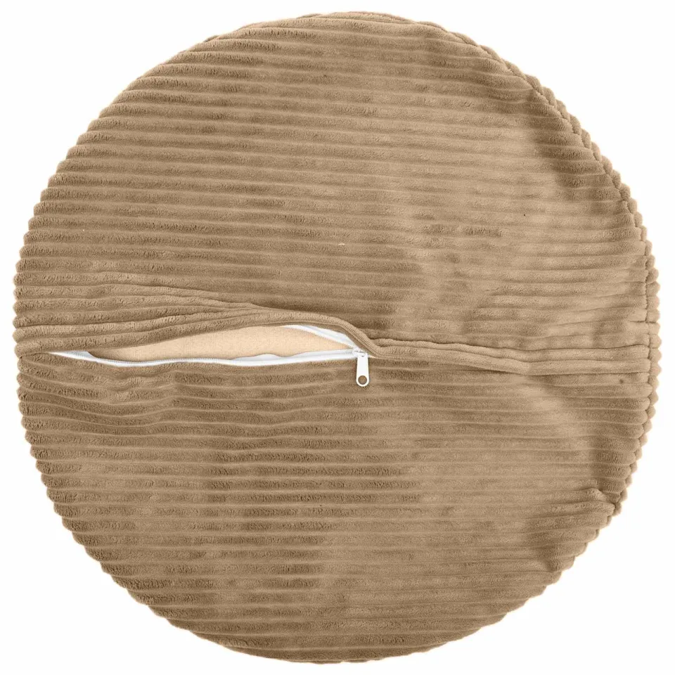 vidaXL Kussensloop 2 st HEERLEN Bruin Dia. 30 cm corduroy, foto 4