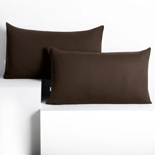 Duraxl Kussensloop - 50 x 60 cm - Jerseykatoen - Bruin - 2 stuks