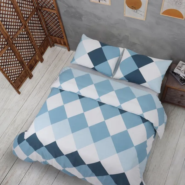 Ibenzoa Stijlvolle en Comfortabele 3-delige Beddengoedset in Turquoise voor Optimaal Slaapcomfort blauw