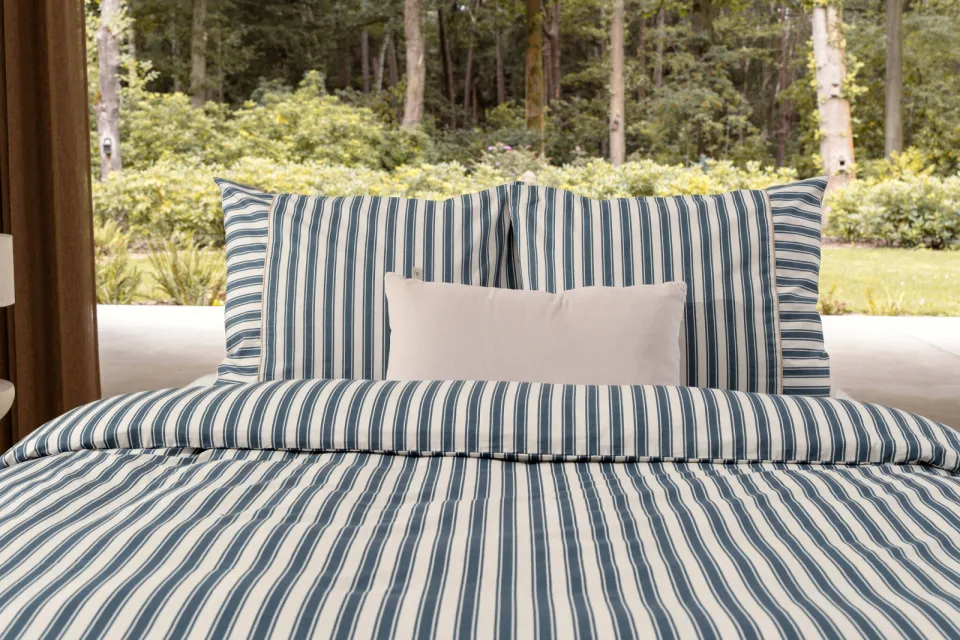 Walra Refined Lines dekbedovertrek katoen blauw, foto 4