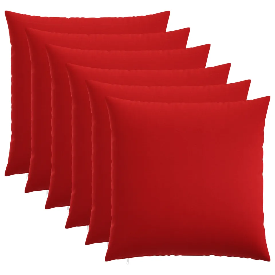vidaXL Kussensloop 6 st HEERLEN Rood 55 x 55 cm Stof