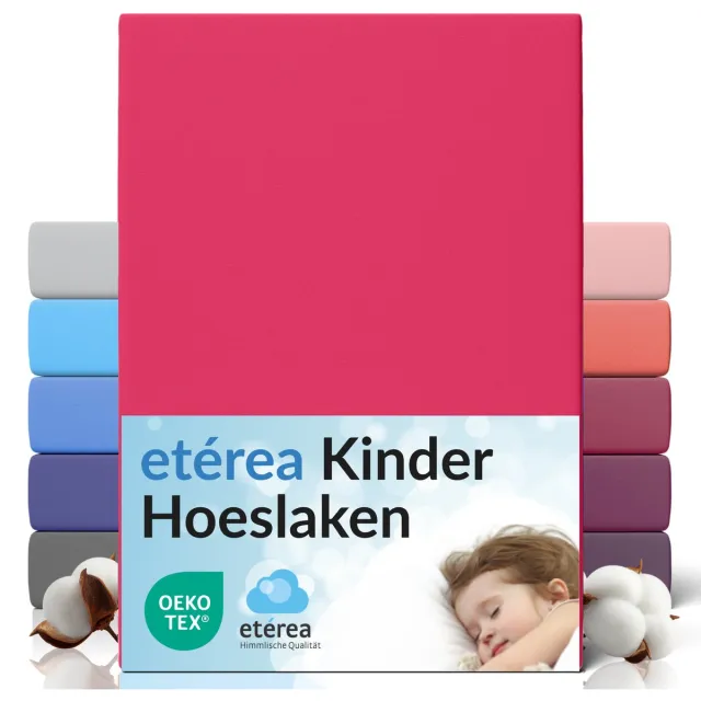 etérea Himmlische Qualität etérea Jersey Hoeslaken 60x120 - 70x140 cm Oekotex Made in Green - 100% katoen - Roze pruim