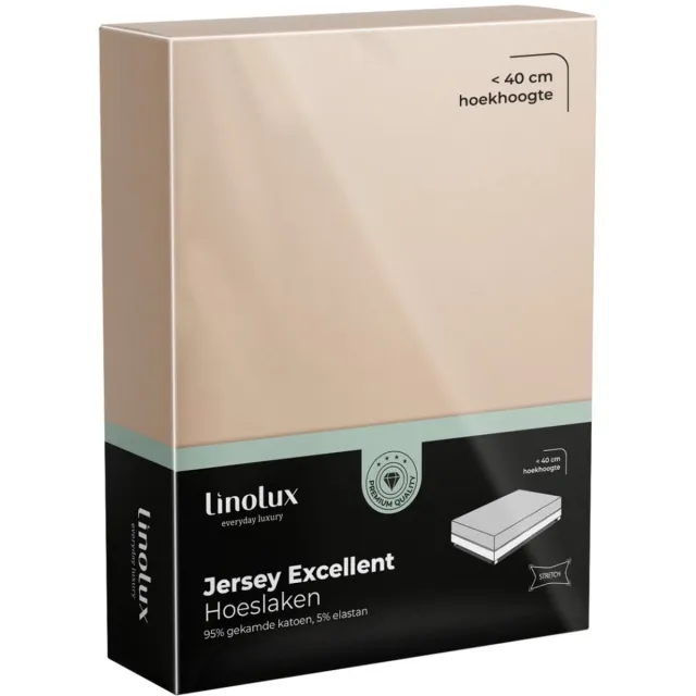 Linolux Hoeslaken Jersey Excellent Almond 80x200 t/m 100x220