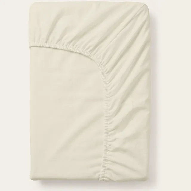 Happybed Hoeslaken Creme - 90x200 cm - Onderlaken - Verfijnd jerseykatoen - Ademend katoen - Perfecte pasvorm
