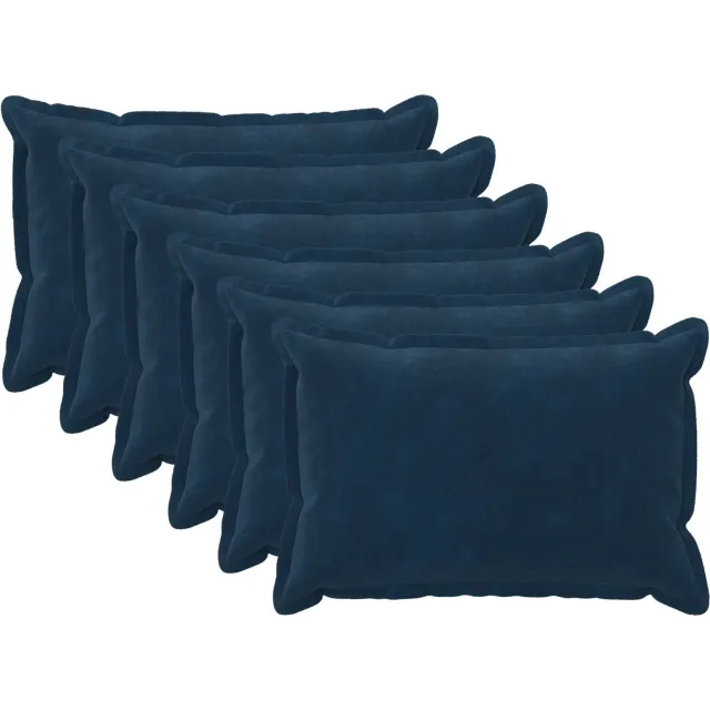 vidaXL Kussensloop 6 st HOUTEN Blauw 50 x 80 cm Microfiber Fleece