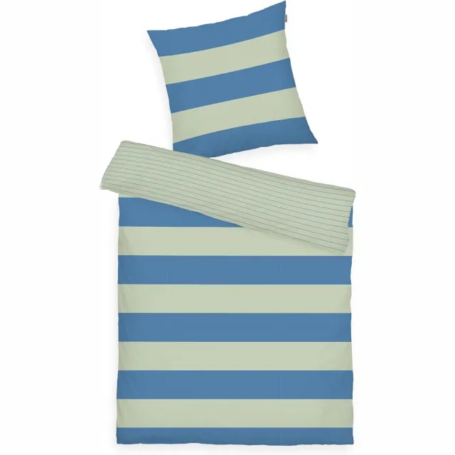 Tom Tailor Renforcé Beddengoed 140x200cm - 100% Katoen, Groen/Blauw