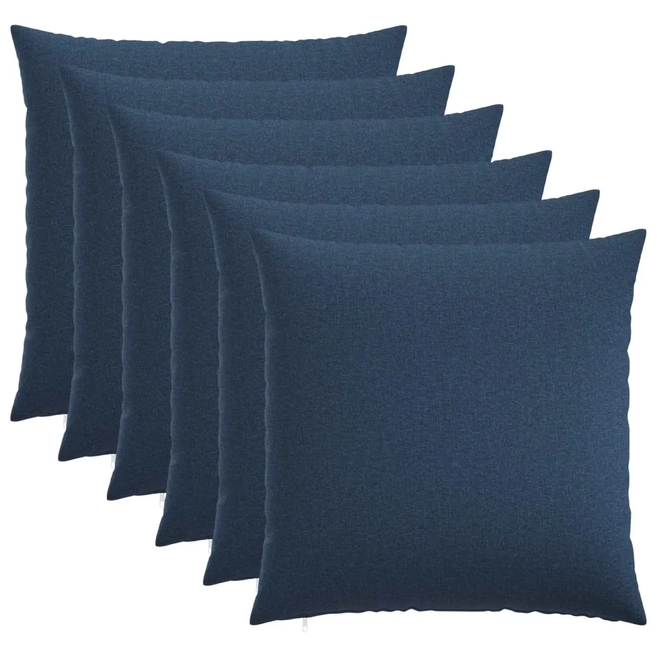 vidaXL Kussensloop 6 st HEERLEN Blauw 60 x 60 cm Stof, foto 3