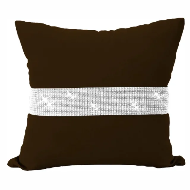 PeeN Dekoracje Decoratieve Kussenhoes 40x40cm Bruin met Zirkonia