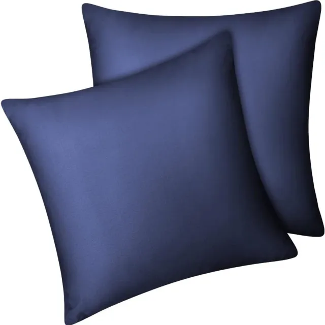 Famanu Set van 2 Bamboe kussensloop Bamboe Vezels Kussensloop Zijdezacht verkoelend ademend met verborgen ritssluiting Marineblauw Navy Blue